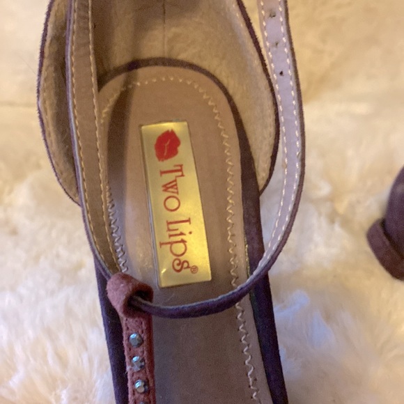 Purple suede stilettos with marcasite details - Picture 4 of 4